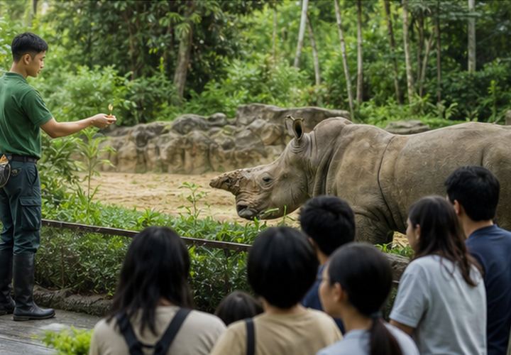 Keeper talk with zoo visitors