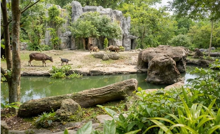 Open-concept animal habitat