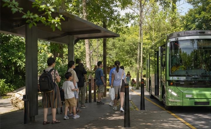 Public transport route to Mandai Wildlife Reserve