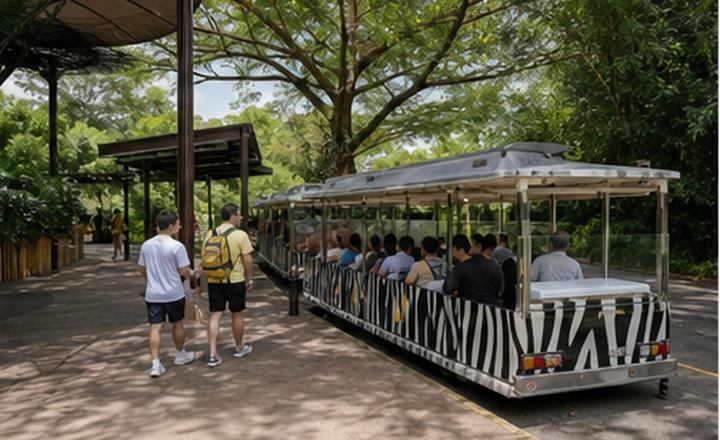 Tram stop inside Singapore Zoo